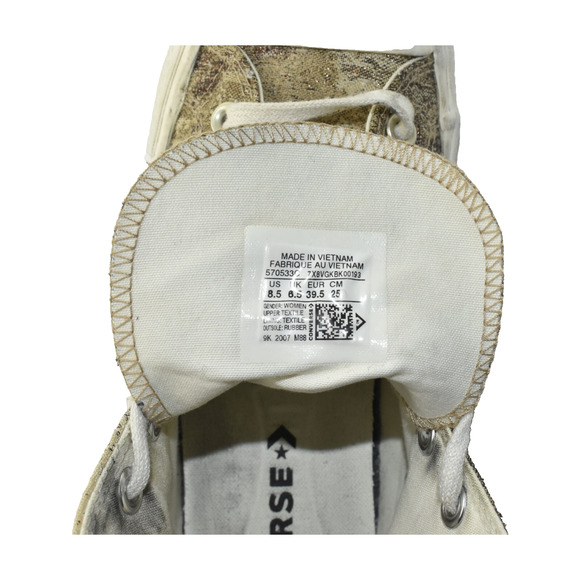 A8 Auth CONVERSE CHUCK TAYLOR Bronze Stas Lift Hi Top Platform Sneakers Size 8.5 - Picture 7 of 7